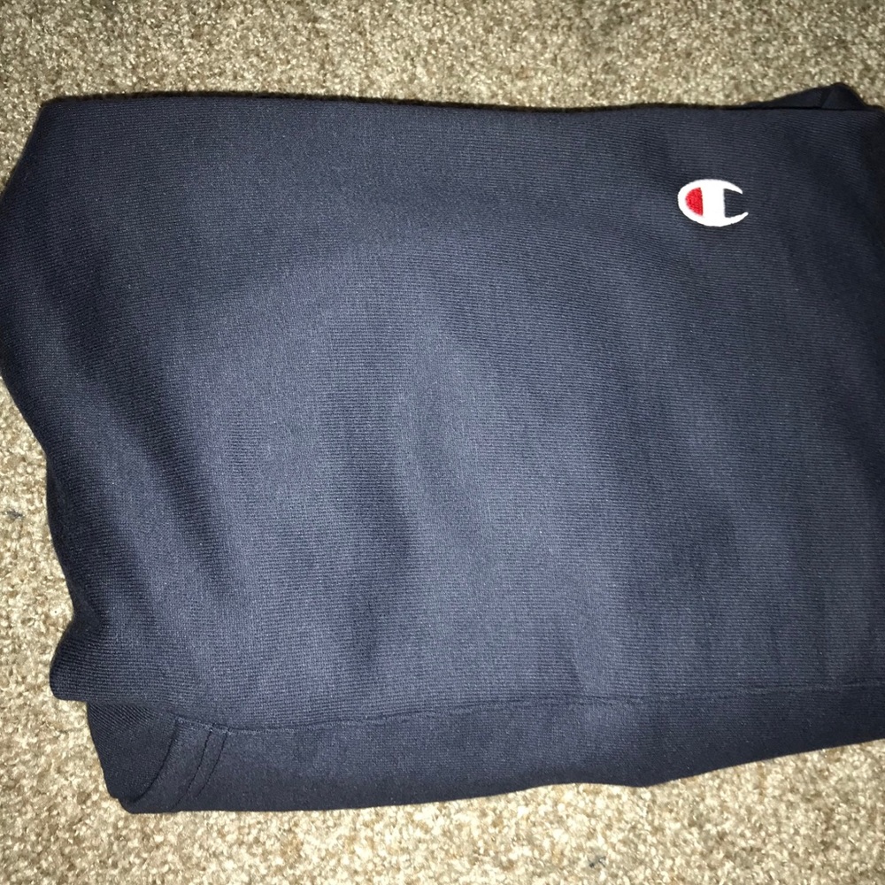 Navy Reverse weave champion hoodie